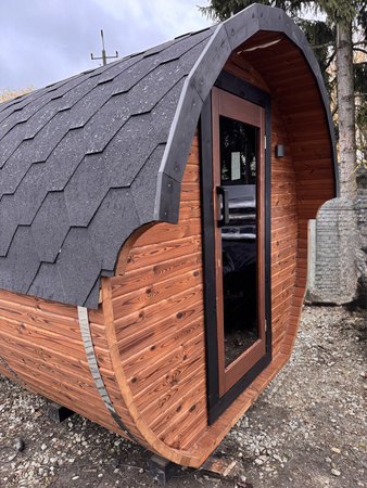 Sauna ogrodowa KOBA BECZKA 3,3 m z przedsionkiem – relaks dla 4–6 osób