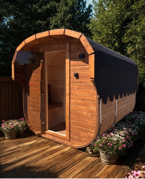 Sauna Kwadro 3,3m - 2 pomieszczenia z daszkiem