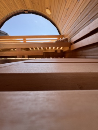 Sauna KOBA Beczka 3/4 || większa średnica|| 2 pomieszczenie z daszkiem