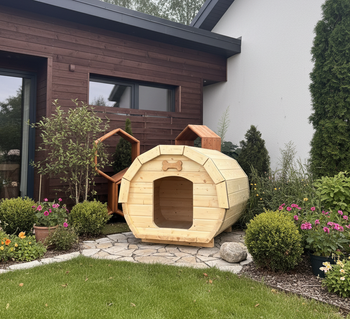 Buda dla psa w stylu sauny beczki – premium świerk skandynawski