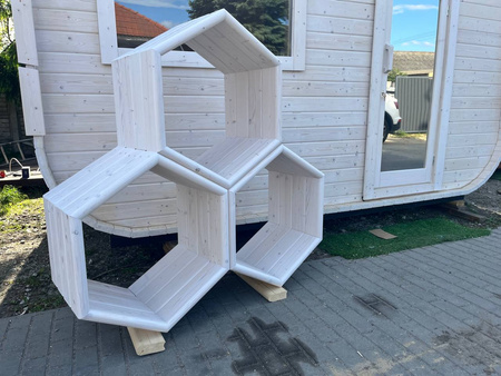 Drewutnia ogrodowa KOBA HEXAGON z drewna świerkowego 