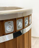 Jakuzzi ogrodowe kwadratowe 200x200 z piecem na drewno HORIZON wkład akrylowy
