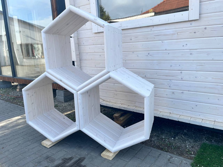 Drewutnia ogrodowa KOBA HEXAGON z drewna świerkowego 