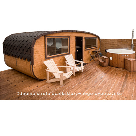 KOBA Strefa SPA XL – zestaw premium z sauną kwadro-owalną i balią deluxe