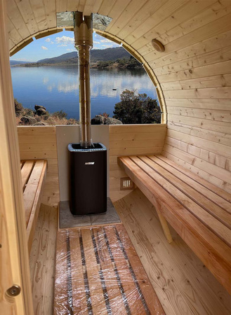 Sauna KOBA Beczka 4m - 2 pomieszczenia z tarasem