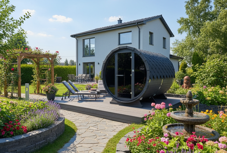 Sauna ogrodowa KOBA BECZKA 3 m GLASSLINE – panoramiczne przeszklenie i design premium