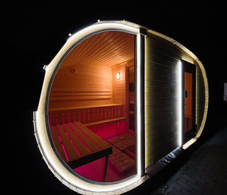 Duża Sauna KOBA Owalna 5m z przedsionkiem
