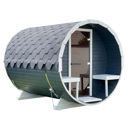 Sauna KOBA Beczka 2,5m - 1 pomieszczenie z tarasem dla 2-4 osób