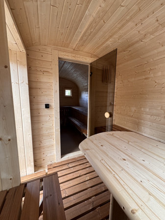 DUŻA Sauna KOBA Kwadro 5m - 2 pomieszczenia, boczne wejście