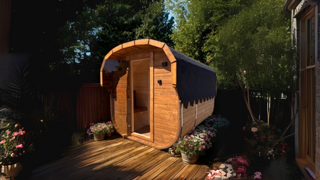 Sauna Kwadro 3,3m - 2 pomieszczenia z daszkiem