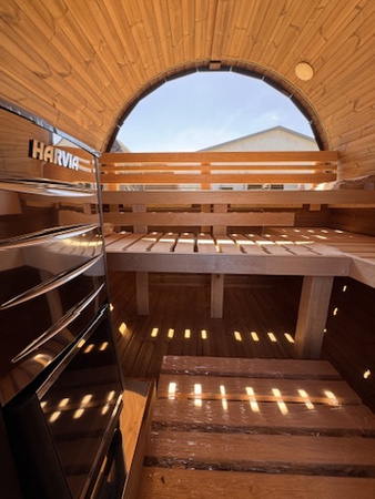 Sauna KOBA Beczka 3/4 || większa średnica|| 2 pomieszczenie z daszkiem