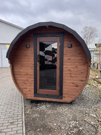 Sauna ogrodowa KOBA BECZKA 3/4 z przedsionkiem – relaks dla 4–6 osób