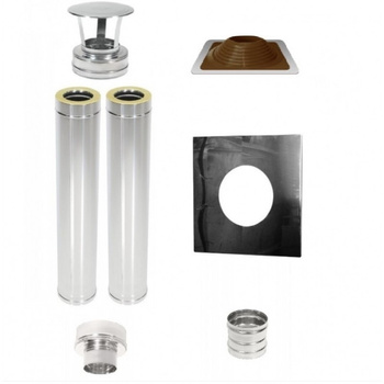 Zestaw kominowy ocieplony D115/195 mm – 2 mb | Komin nierdzewny z izolacją wermikulitową