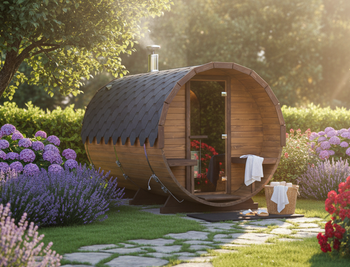 Sauna KOBA Beczka 3m - 1 pomieszczenie z tarasem