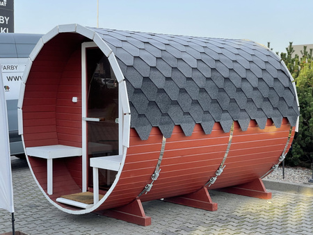 Sauna KOBA Beczka 3m - 1 pomieszczenie z tarasem