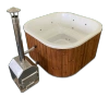 Jakuzzi ogrodowe kwadratowe 200x200 z piecem zewnętrznym na drewno WKŁAD AKRYLOWY