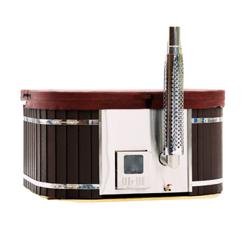 Balia ogrodowa akrylowa 200x200 z piecem zintegrowanym na drewno