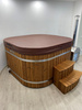 Jakuzzi ogrodowe kwadratowe 200x200 z piecem zewnętrznym na drewno WKŁAD AKRYLOWY