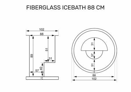 Balia do schładzania FIBERGLASS ICEBATH 88 cm | KOBA SAUNA