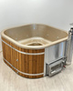 Jakuzzi ogrodowe kwadratowe 200x200 z piecem na drewno HORIZON wkład akrylowy