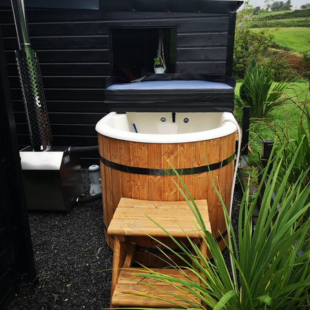 Balia ogrodowa akrylowa OFURO 2 osobowa piec na drewno zewnętrznym