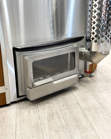 Jakuzzi ogrodowe kwadratowe 200x200 z piecem na drewno HORIZON wkład akrylowy