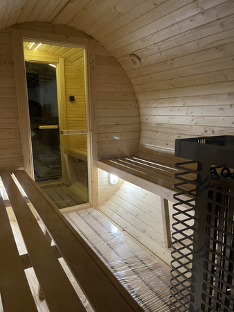 Sauna KOBA Beczka 4m - 2 pomieszczenia z tarasem