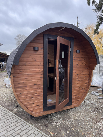 Sauna ogrodowa KOBA BECZKA 3,3 m z przedsionkiem – relaks dla 4–6 osób