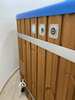 Jakuzzi ogrodowe kwadratowe 200x200 z piecem zewnętrznym na drewno WKŁAD AKRYLOWY