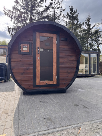 Sauna KOBA Beczka 3/4 || większa średnica|| 2 pomieszczenie z daszkiem