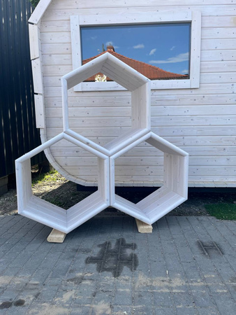 Drewutnia ogrodowa KOBA HEXAGON z drewna świerkowego 