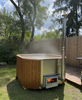 Jakuzzi ogrodowe kwadratowe 200x200 z piecem na drewno HORIZON wkład akrylowy