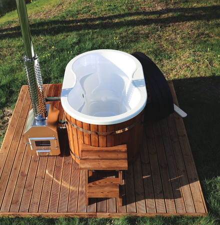 Balia ogrodowa akrylowa OFURO 2 osobowa piec na drewno zewnętrznym