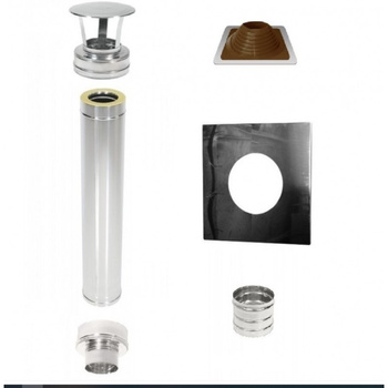 Zestaw kominowy ocieplony D115/195 mm – 1 mb | Komin nierdzewny z izolacją wermikulitową