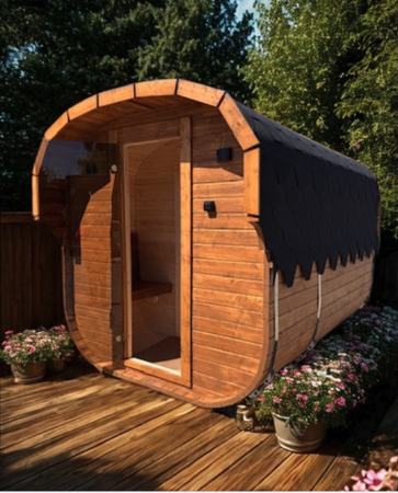 Sauna Kwadro 3,3m - 2 pomieszczenia z daszkiem