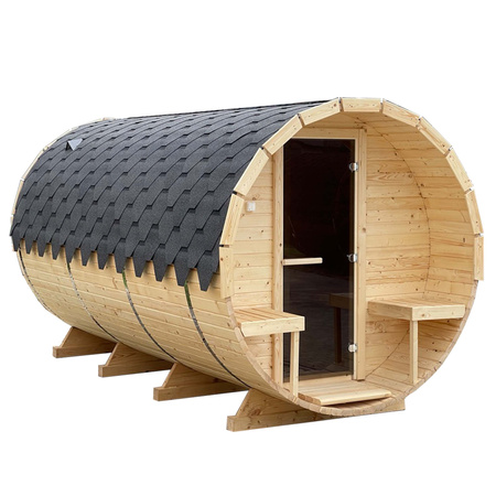 Sauna KOBA Beczka 4m - 2 pomieszczenia z tarasem