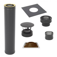 Zestaw kominowy CZARNY ocieplony D115/195 mm – 1 mb | Komin do sauny i balii z izolacją wermikulitową