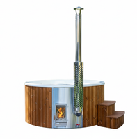 Balia ogrodowa akrylowa z piecem zintegrowanym VERTA na drewno