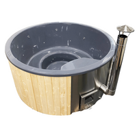 Balia ogrodowa DELUXE  z wkładem z włókna szklanego piec zintegrowany na drewno